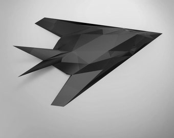 Printable Paper Craft Model Of F-117 Nighthawk Fighter Jet - Diy Pdf Template