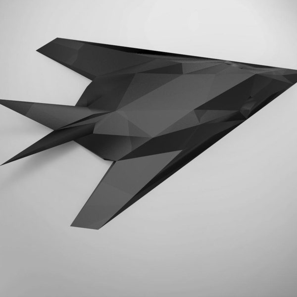 Printable Paper Craft Model Of F-117 Nighthawk Fighter Jet - Diy Pdf Template