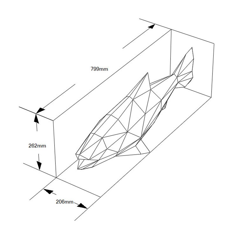 Salmon Fish 3D Papercraft Model Download PDF Template DIY Decoration image 4