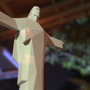 3D Papermodel di Cristo Redentore a Rio de Janeiro - Immediata PDF scaricabile Papercraft Template