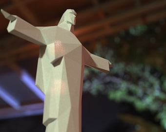 3D Papermodel of Christ The Redeemer In Rio De Janeiro - Instant downloadable PDF Papercraft Template