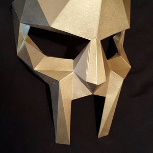 MF Doom Mask Printable Paper Model 3D Papercraft Model Download PDF Template DIY Decoration image 3