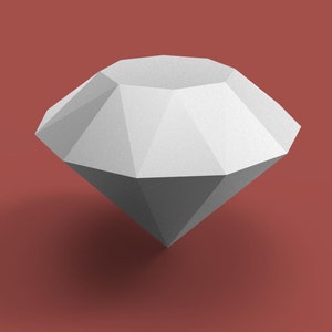 Diamond 3D Papercraft Model - Download PDF Template - DIY Decoration