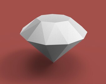 Diamond 3D Papercraft Model - Download PDF Template - DIY Decoration