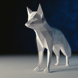 Arctic Fox Papercraft Pattern DIY Origami Model - Etsy
