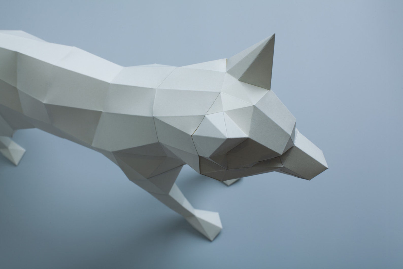 Arctic Fox Papercraft Pattern DIY Origami model | Etsy