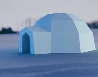 Igloo Papercraft Model – Double-Wall Winter Decor PDF Template