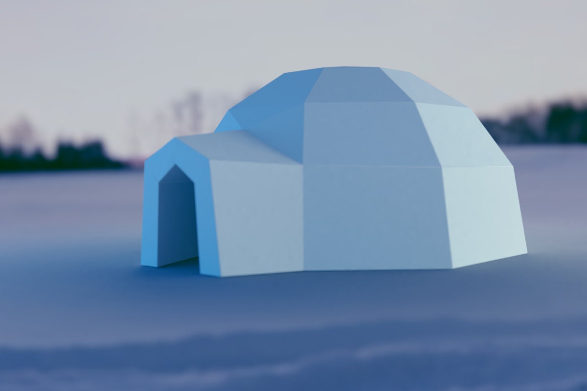 Igloo Papercraft Pattern DIY Origami Model Downloadable Etsy Ireland