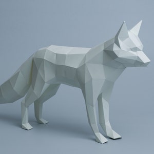 Polar Fox - Modelo de Papercraft - Modelo de DIY Origami - Plantilla PDF descargable