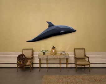 Dolphin 3D Papercraft Model - Download PDF Template - DIY Decoration