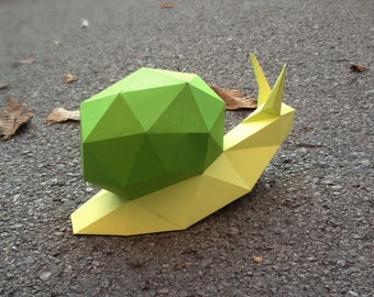 Printable Paper Model Of A Snail - Folding Diy Template