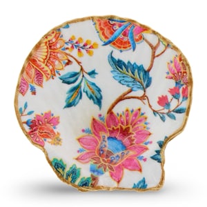 Royal Heirloom Shell Jewelry Dish Trinket Dish Ring Holder Decoupage Seashell
