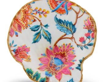 Royal Heirloom Shell Jewelry Dish Trinket Dish Ring Holder Decoupage Seashell