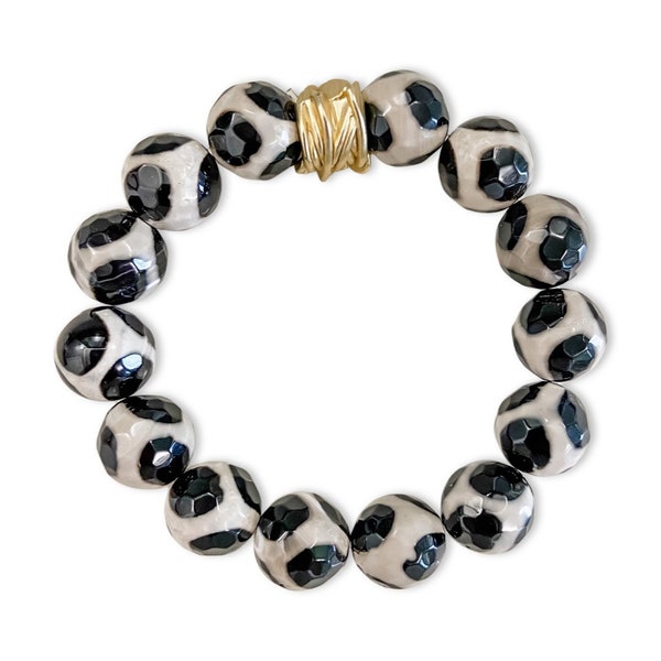 Tibetan Agate Bracelet • Gold or Silver