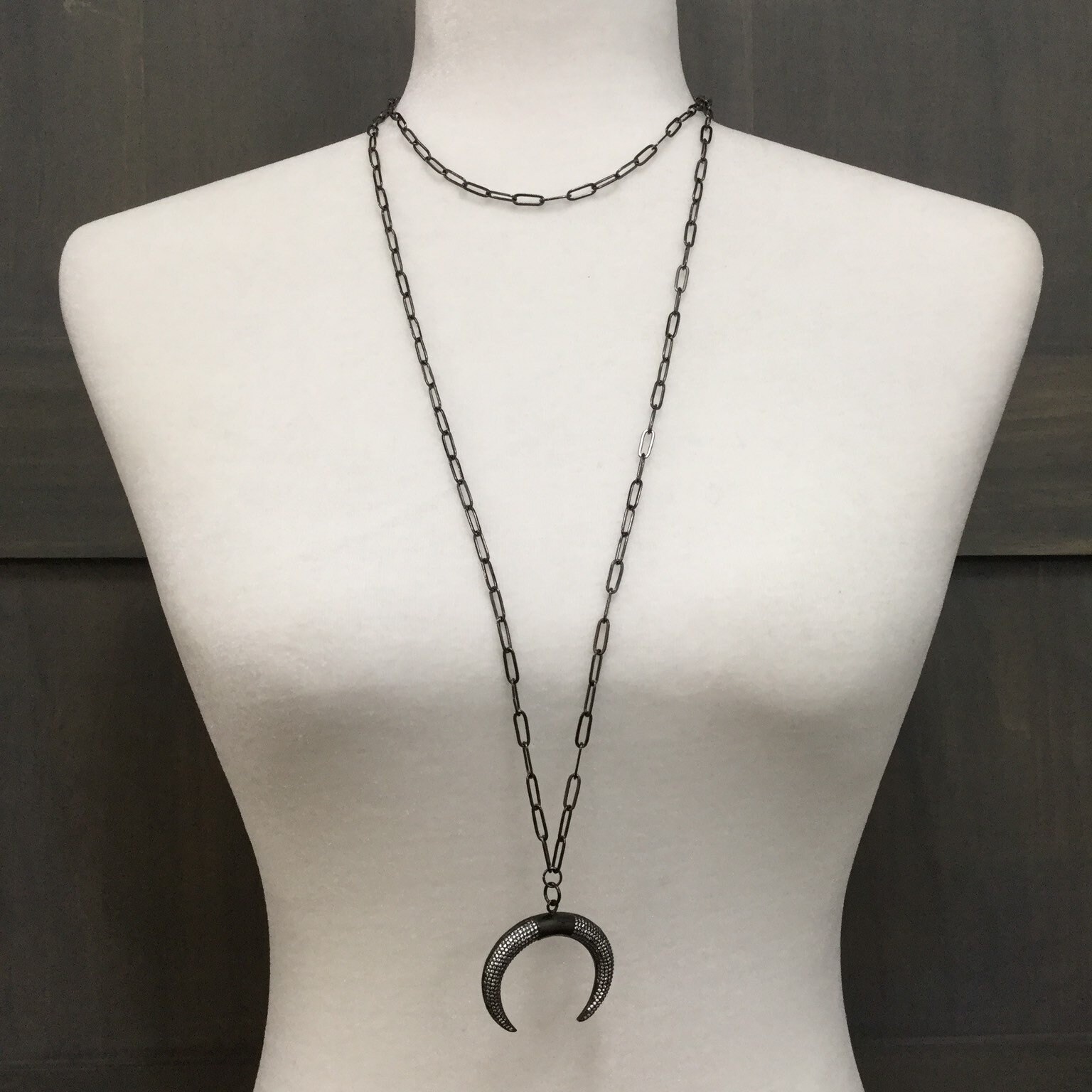 Gunmetal chain layering necklace || Fast and free shipping