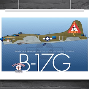 B-17G Flying Fortress downloadable art, &#39;Thunderbird&#39; historic airplane