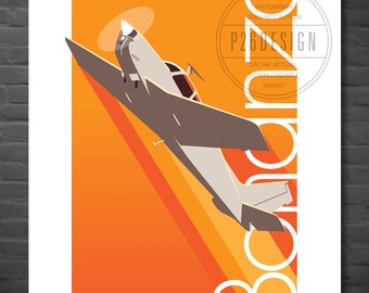 Beechcraft Bonanza downloadable art print, (straight tail), digital image