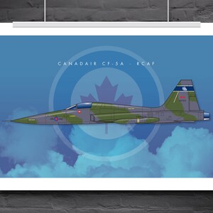 RCAF Canadian CF-5A downloadable art print, CF-5A jet aircraft digital download