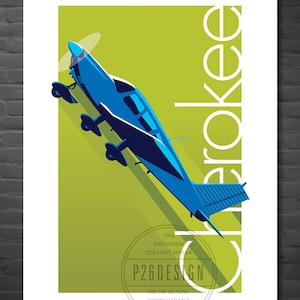 Piper Cherokee downloadable art print, airplane digital art (customizable)