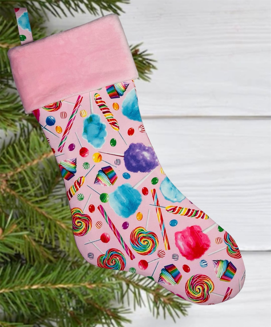 Candy Christmas Stocking, Sweet Shop Stocking, Candy Stocking, Holiday Stocking, Handcrafted