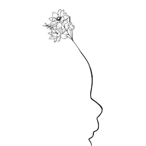 Baby Side Profile Line Art, Custom Art, Birth Flowers, Birth Flower Tattoo, Minimal Line Art