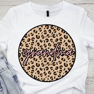 GRANDMA Cheetah circle, Grandma, Grandma PNG, Grandma Sublimation, Grandma Sticker File