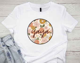 YAYA floral circle, Yaya, Yaya PNG, Yaya Sublimation, Yaya Sticker File