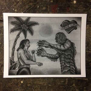 Creature from the Black Lagoon print (b&g)