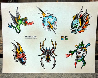 額縁 Old school tattoo FLASH graphic 71 Traditional Old School Tattoo Flashes