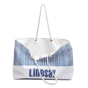 Personalized Bride Tribe Weekender Tote | Custom Bridesmaid Beach Bag | Bachelorette Weekend Gift