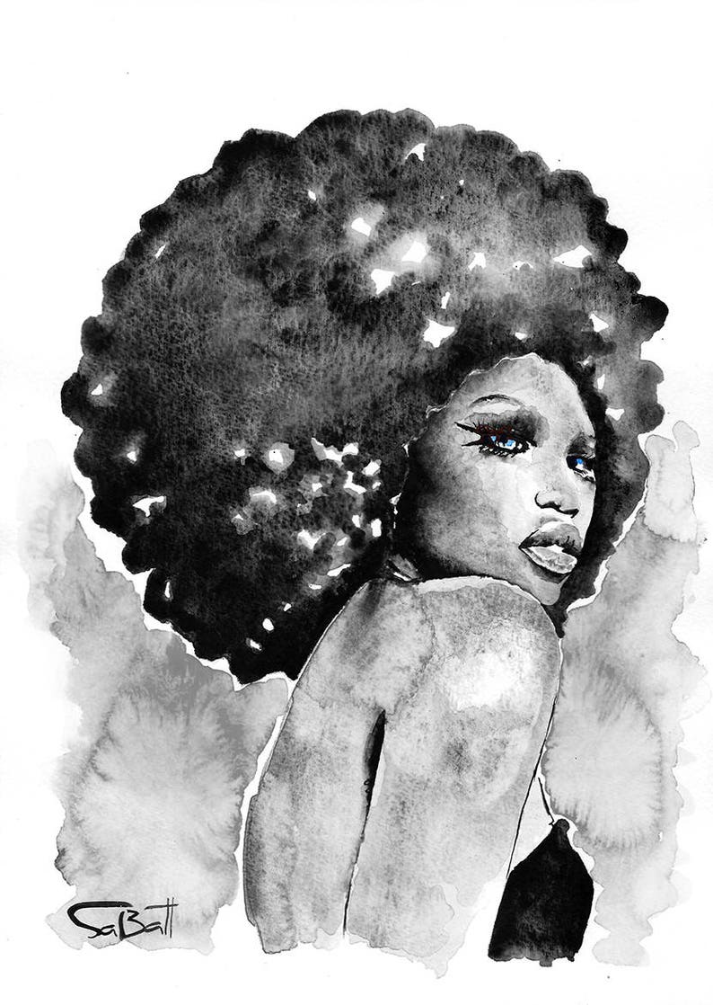 African Black Woman Art African American Art Female Etsy