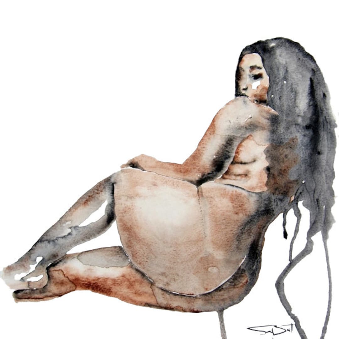 Black Woman Art Curvy Nude Art Big Butt Figurative photo