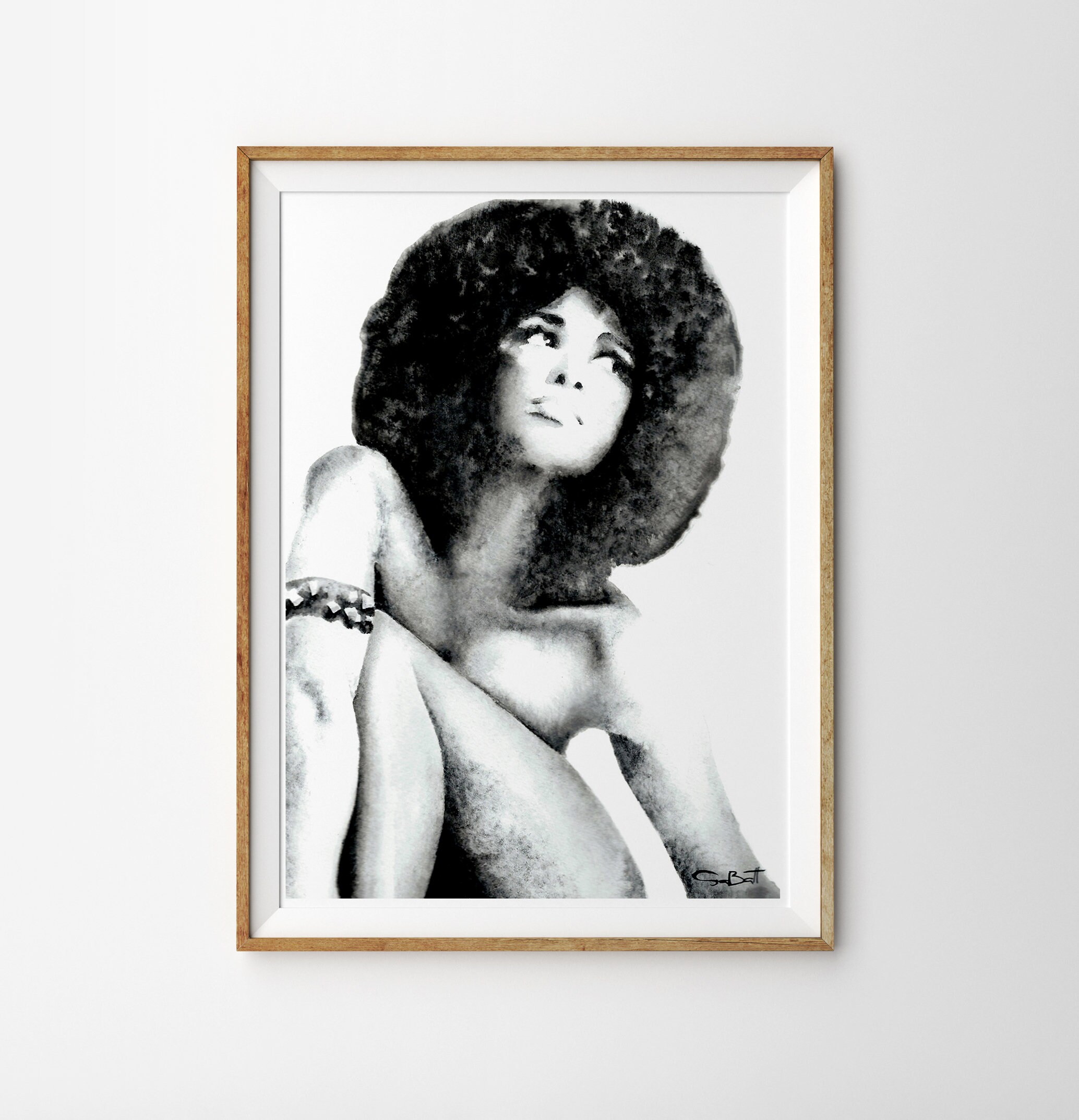 Impresión de bellas artes de mujer negra africana de una - Etsy México