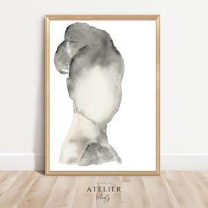 Abstract woman portrait wall art from original painting, Watercolor painting, woman wall art,