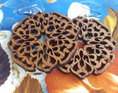 Lace dangle earrings, Natural african wood, Eco-friendly jewelry 2