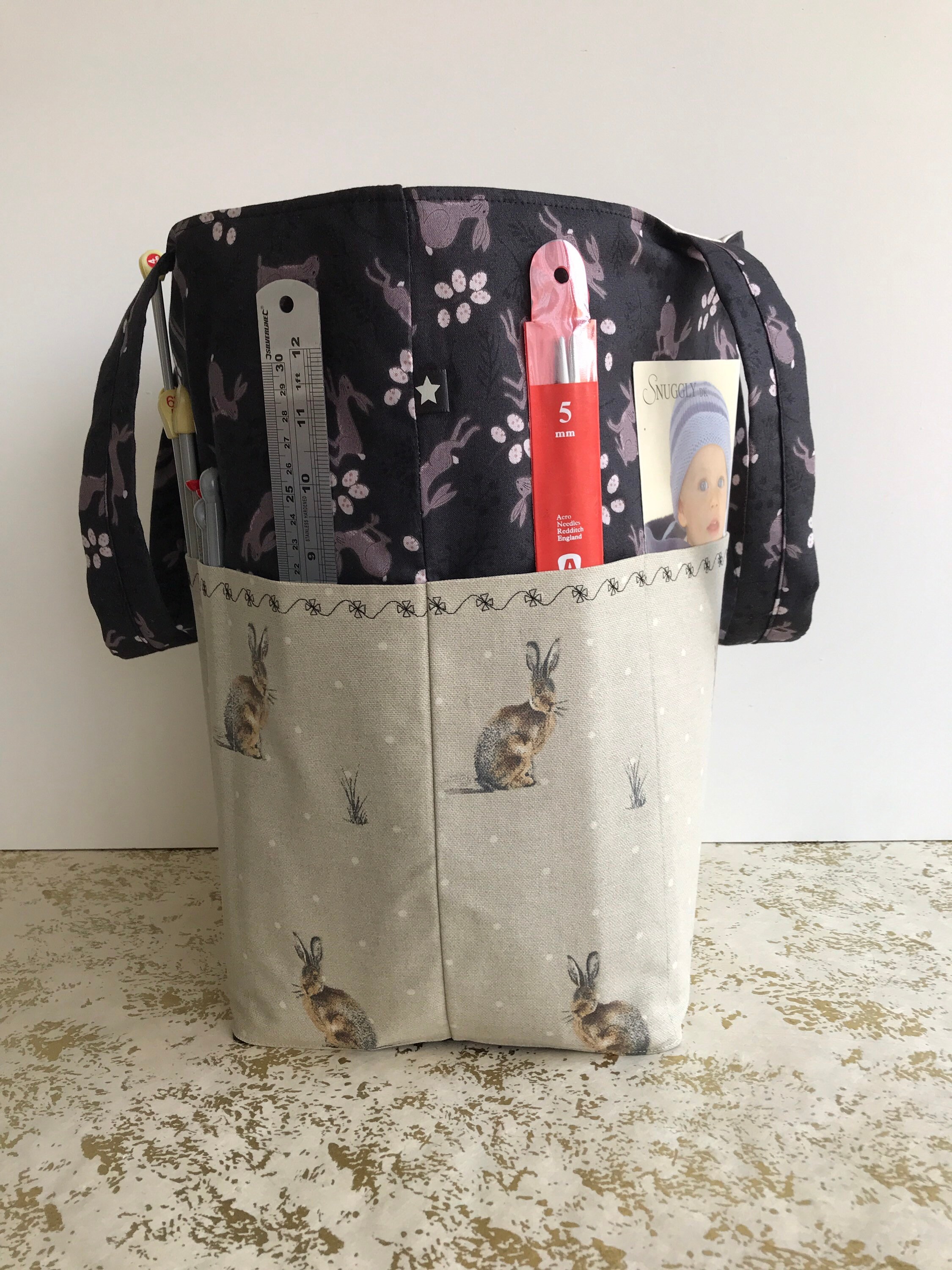 Large Knitting Bag Handmade Etsy