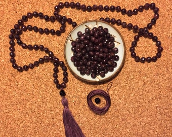 DIY Garnet Mala Making Tassel Necklace Kit