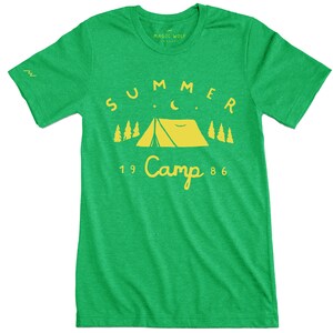 Camiseta de acampamento de verão, camiseta de acampamento, camisa estilo acampamento de verão vintage, camiseta unissex