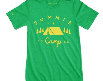 Camiseta vintage de campamento de verano: camiseta unisex de mezcla triple