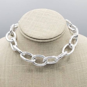 Chunky chain large link necklace Punk Aluminum necklace Rock  Mother's day gift