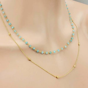 Beaded necklace crystal Boho Rosary necklace Chain