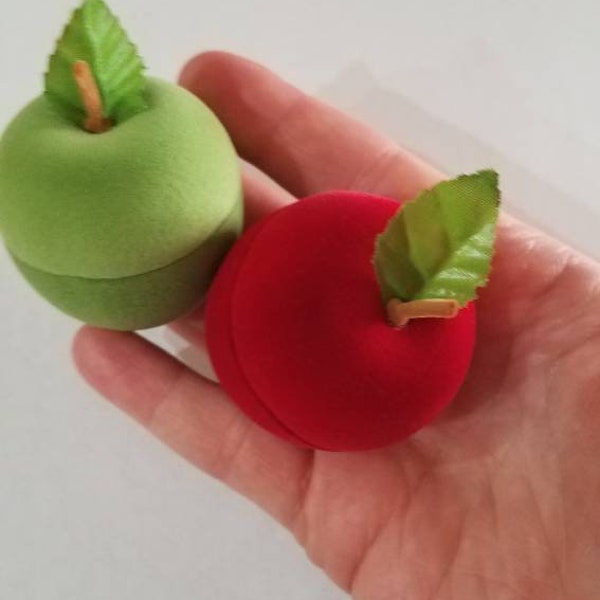 Red ring box Apple velvet proposal ring box holder wedding accessories Ring Bearer Ring  Mother's day gift