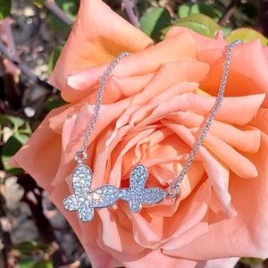 Butterfly necklace Butterfly pendant necklace - bridal necklaces, Best friend gift