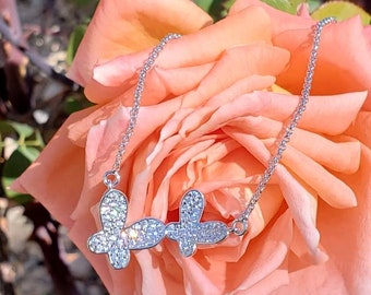 Double Butterfly Choker – Cubic Zirconia necklace
