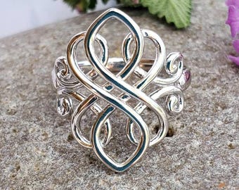 Celtic ring swirl - Sterling Silver 925, Spiral,SIZE 11 and 6 Mother's day gift