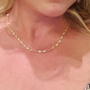 Crystal Station necklace, bezel Set CZ necklace Luxurious Diamonds by the yard