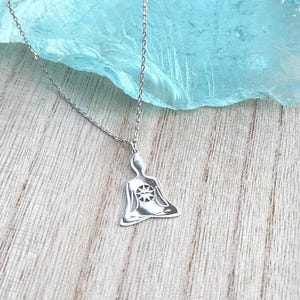 Buddha necklace, sterling silver 925 pendant necklace, yoga lover gift, spiritual jewelry, keepsake necklace