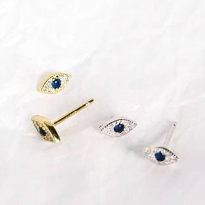 Evil eye earrings, gemstone evil eye, gift for teen  gift