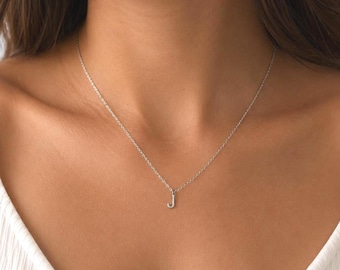 Small Initial Necklace Stainless Steel, Tiny Letter Pendant, Dainty Personalized Necklace, Minimalist Everyday Jewelry, Gift for Her