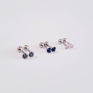 Silver Screw back Stud earrings ,Threaded backs Earrings